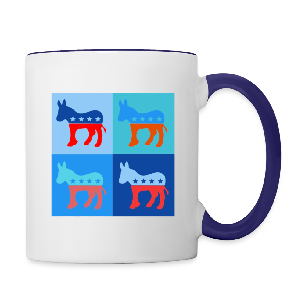 DEM DONKEY MUG - white/cobalt blue