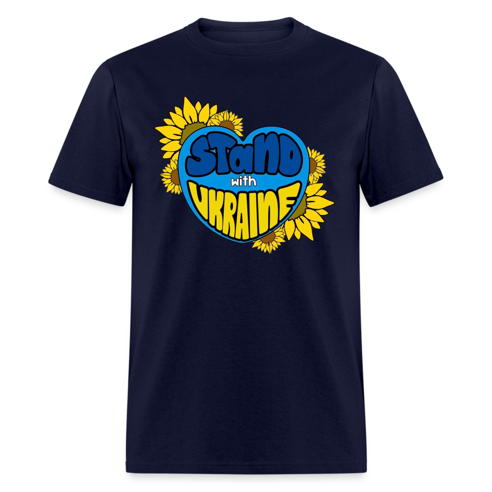 UKRAINE HEART TEE - navy
