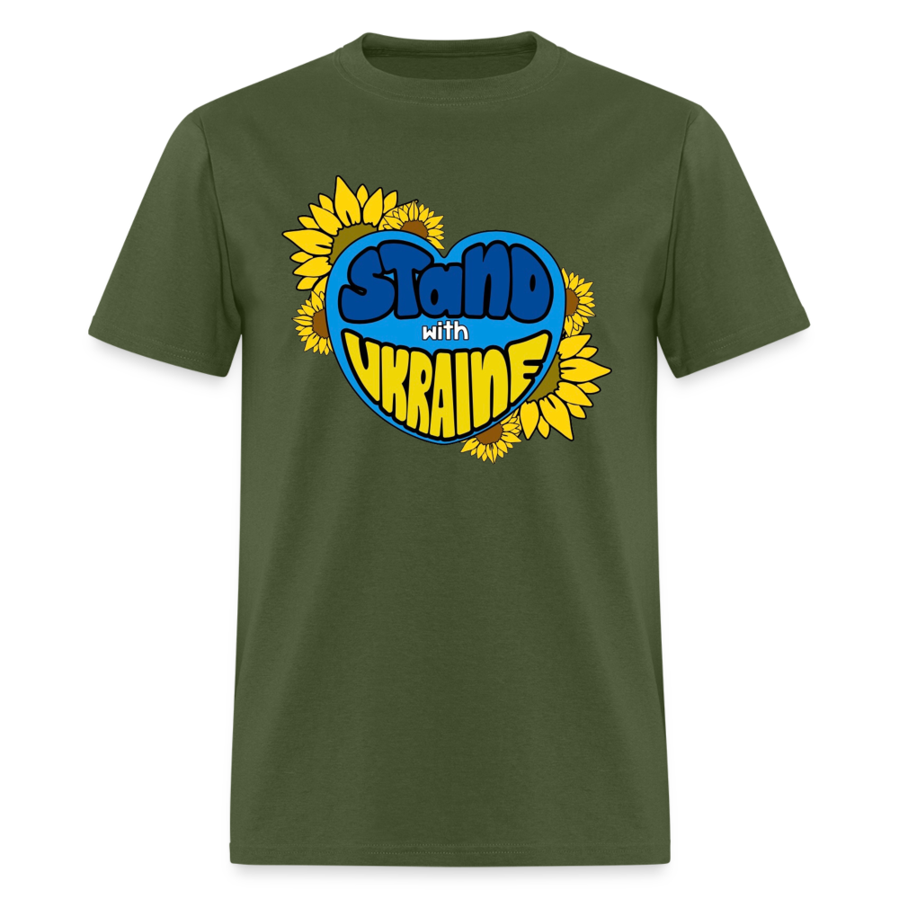 UKRAINE HEART TEE - military green