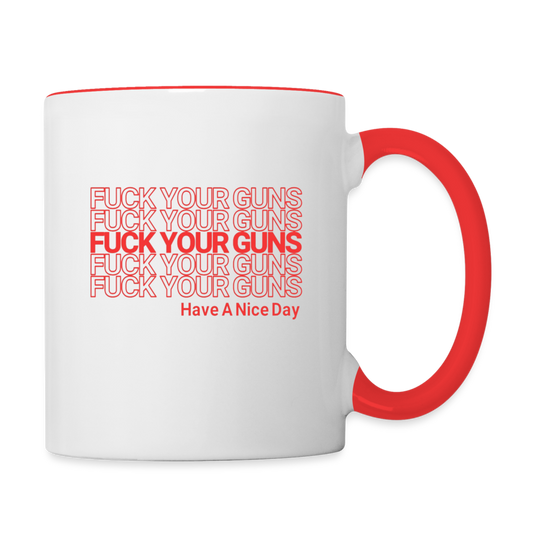 HAVE A NICE DAY MUG - white/red