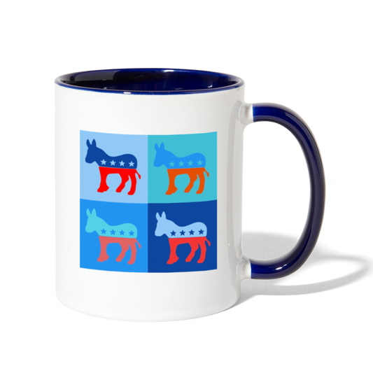 DEM DONKEY MUG - white/cobalt blue