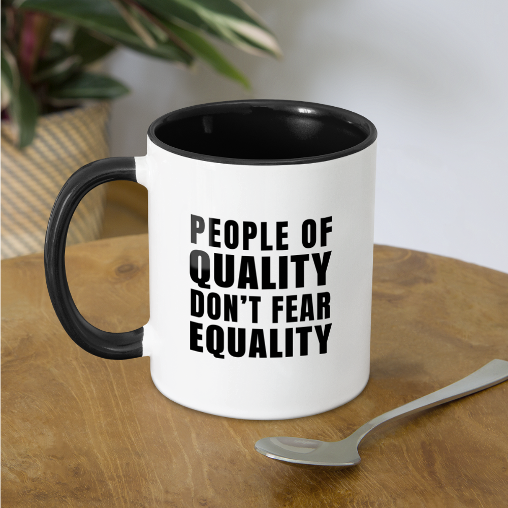 PEOPLE OF QUALITY MUG - white/black