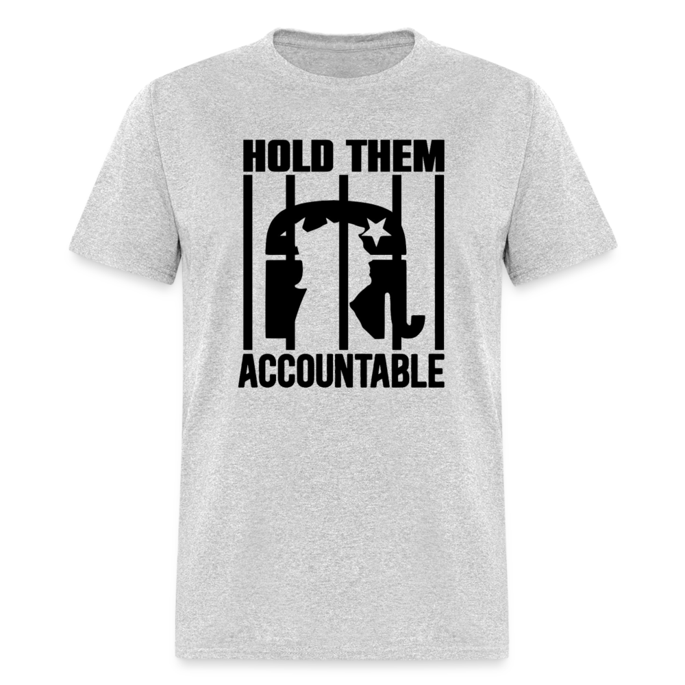 HOLD THEM ACCOUNTABLE TEE - BLACK DESIGN - heather gray