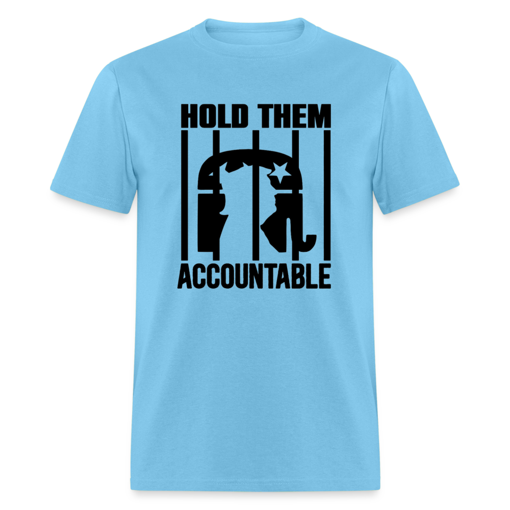 HOLD THEM ACCOUNTABLE TEE - BLACK DESIGN - aquatic blue