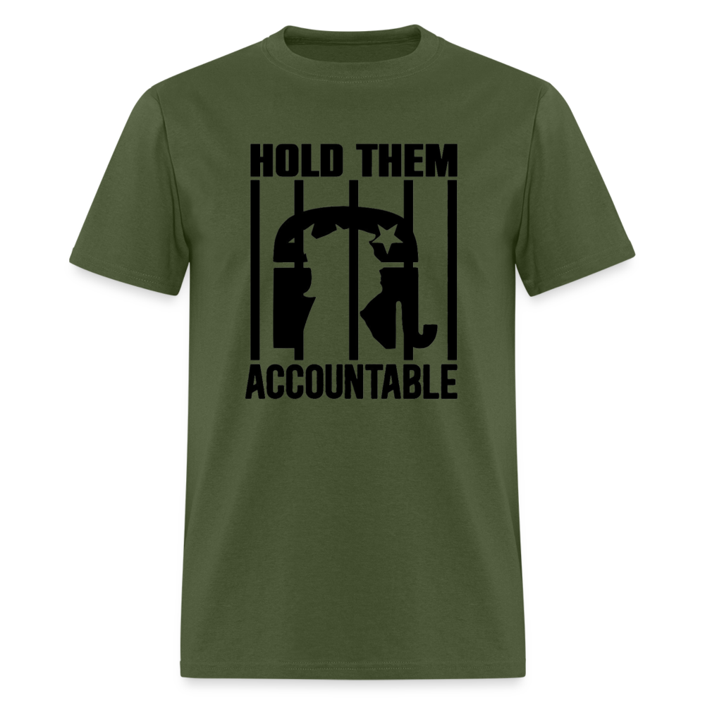 HOLD THEM ACCOUNTABLE TEE - BLACK DESIGN - military green