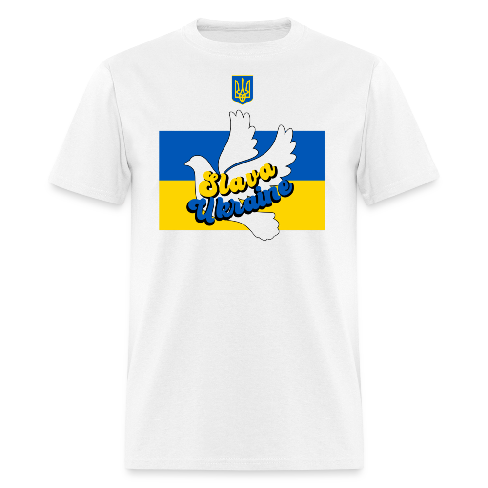 UKRAINE DOVE TEE WITH TRYZUB - white