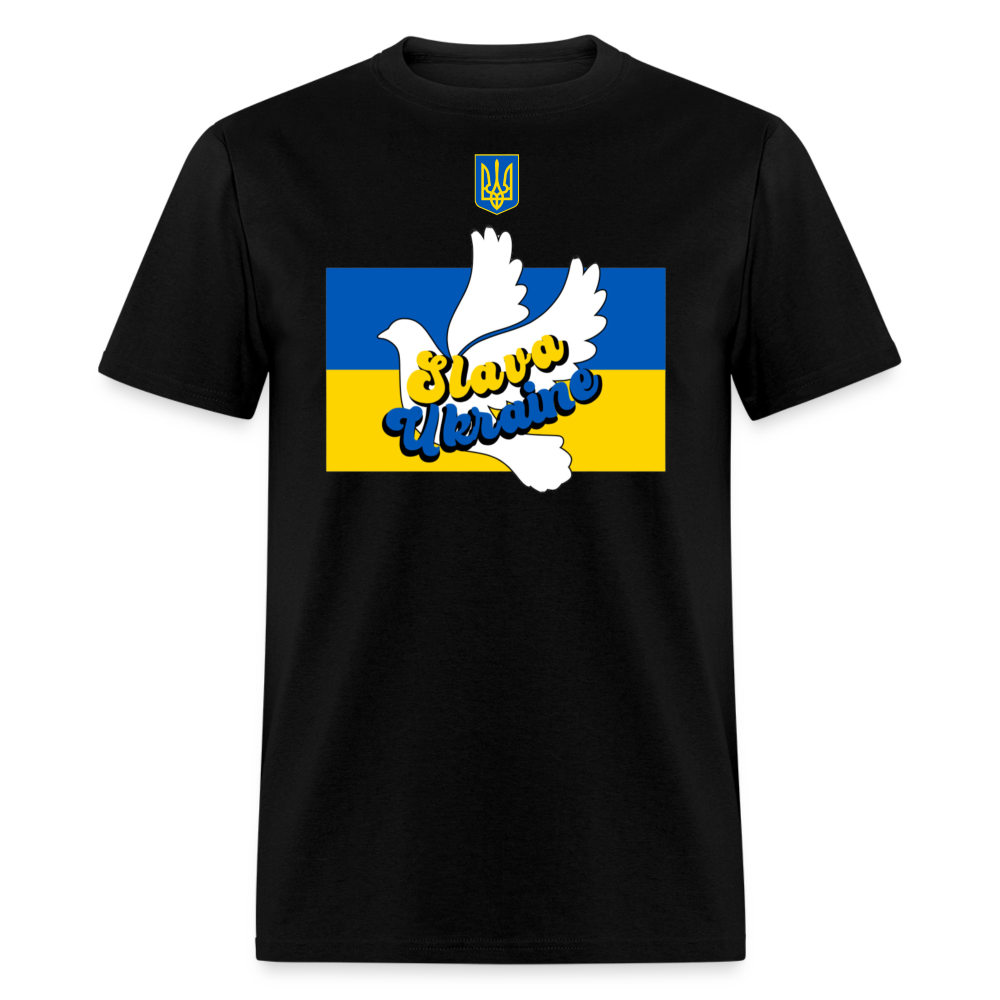 UKRAINE DOVE TEE WITH TRYZUB - black