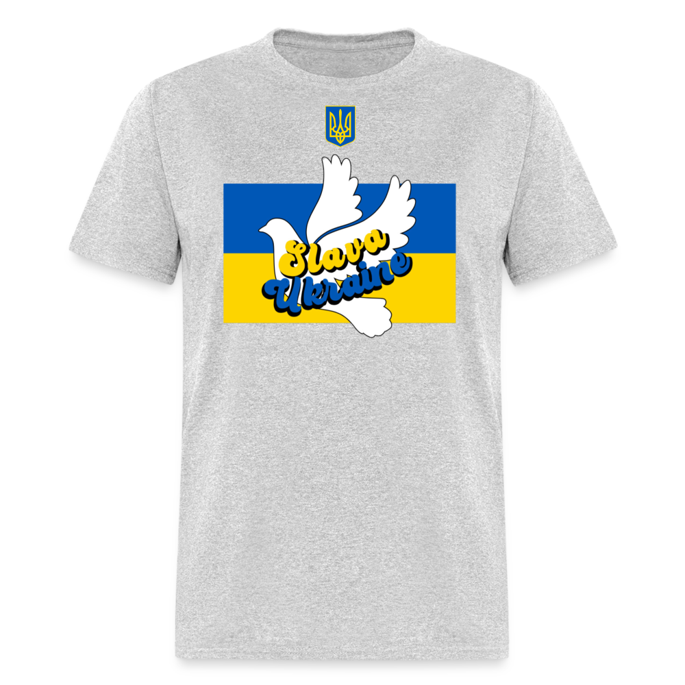 UKRAINE DOVE TEE WITH TRYZUB - heather gray