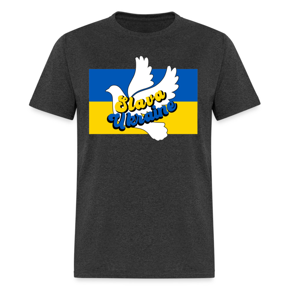 UKRAINE DOVE TEE - heather black