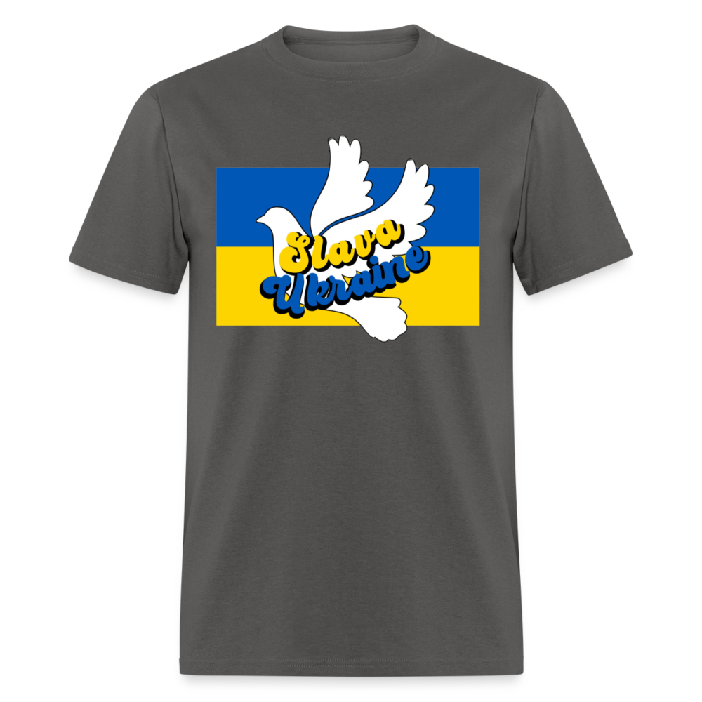 UKRAINE DOVE TEE - charcoal