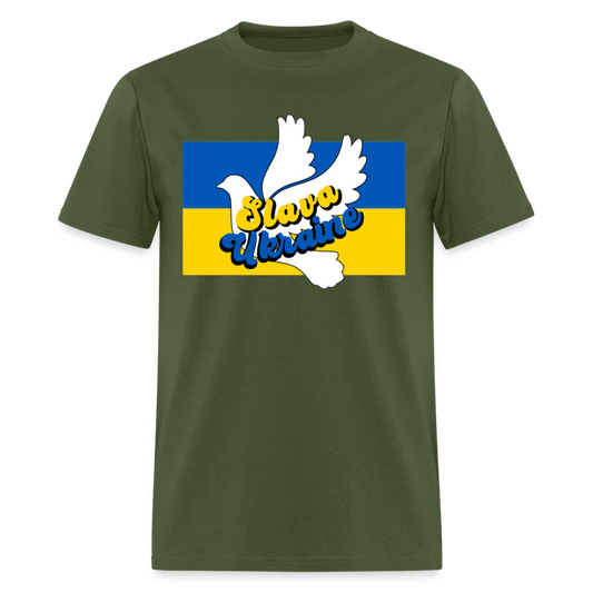 UKRAINE DOVE TEE - military green