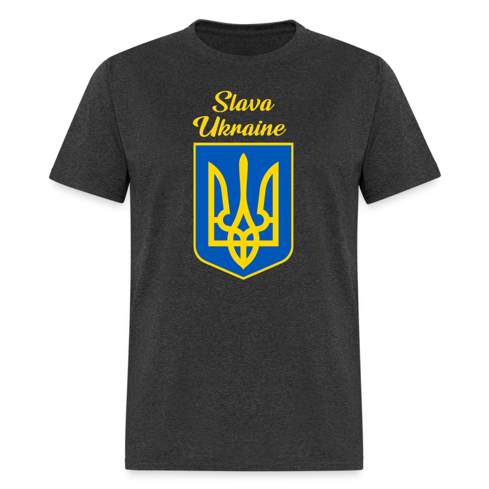 SLAVA UKRAINE TEE - heather black