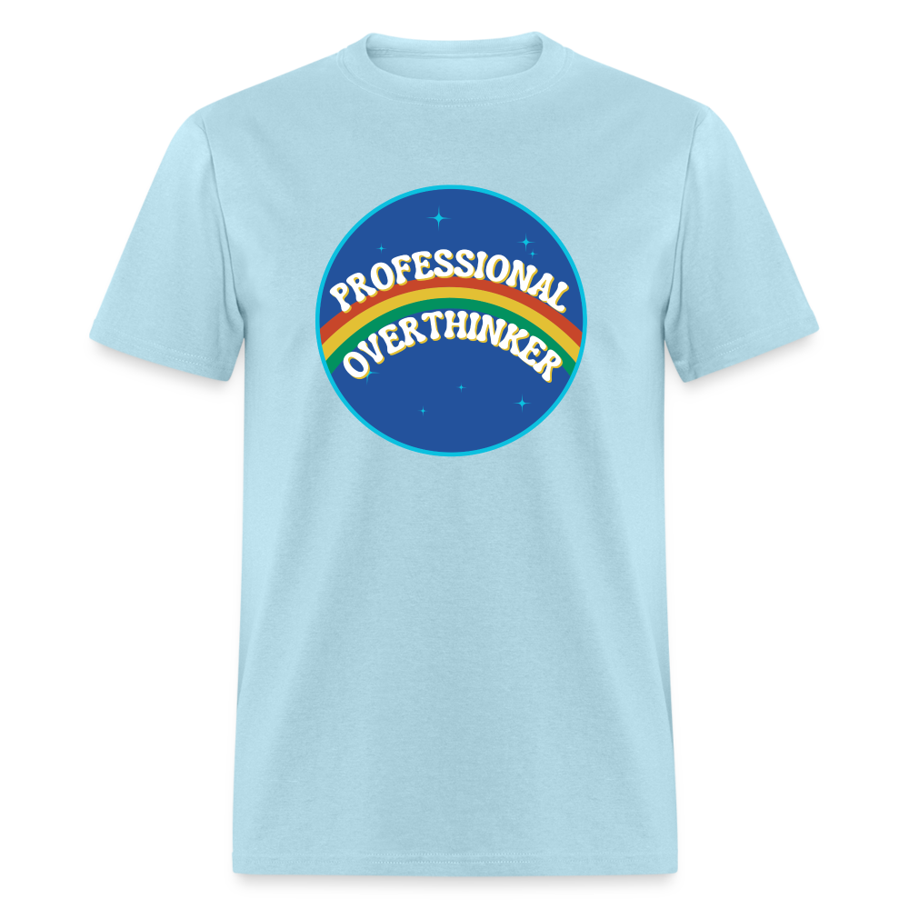 PROFESSIONAL OVERTHINKER TEE - powder blue