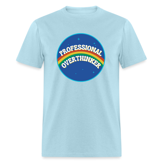 PROFESSIONAL OVERTHINKER TEE - powder blue