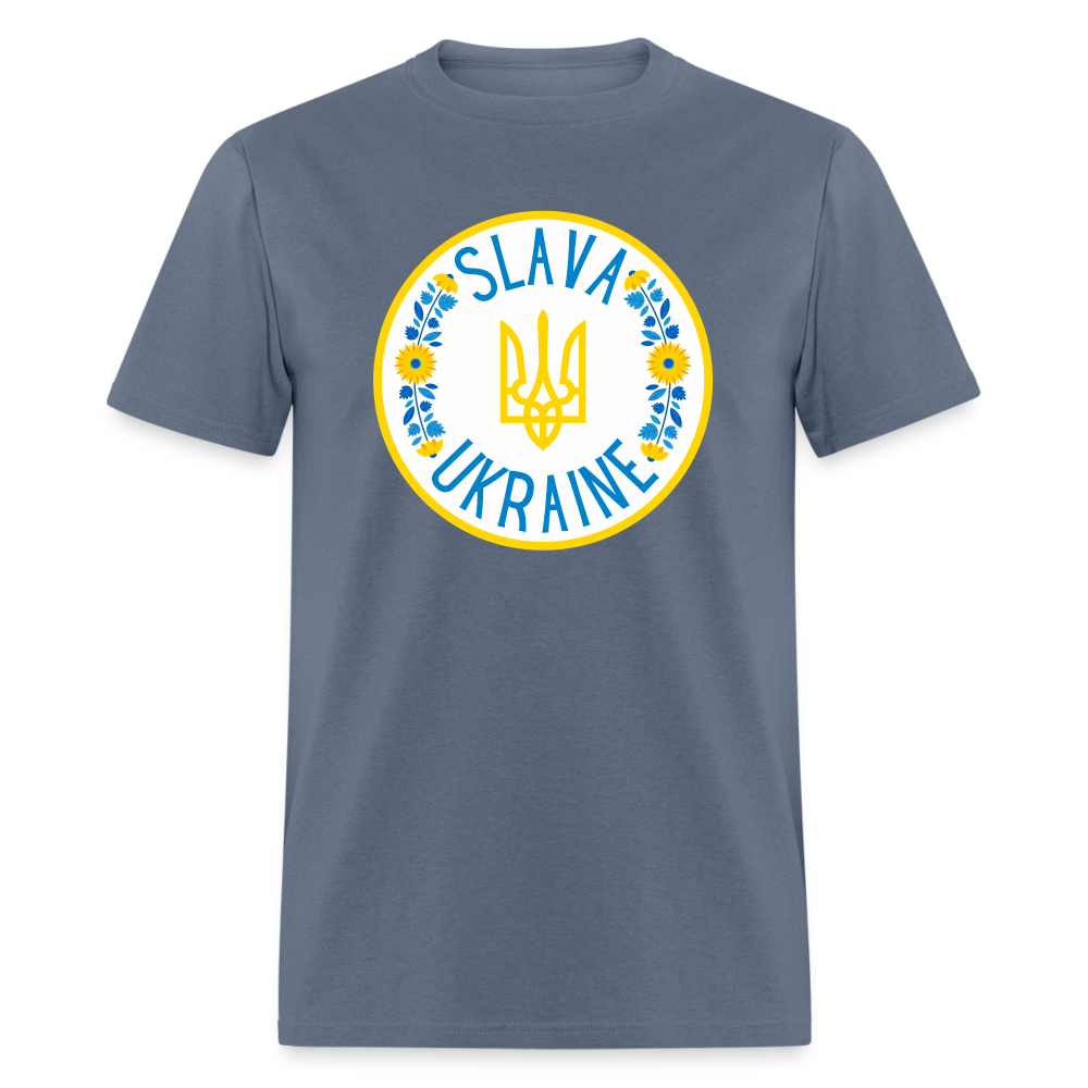 UKRAINE FLORAL TEE - denim