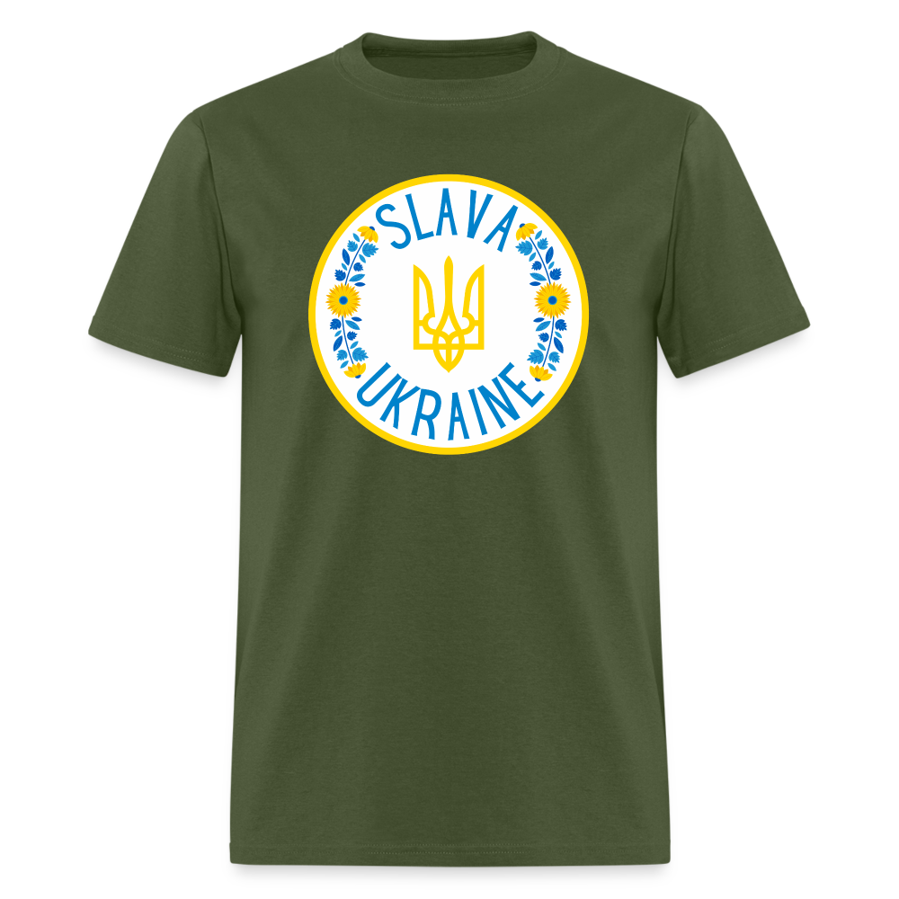 UKRAINE FLORAL TEE - military green