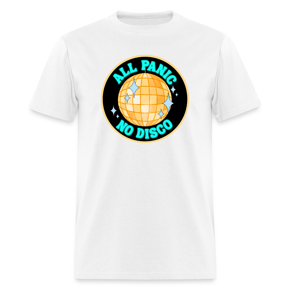 ALL PANIC NO DISCO TEE - white