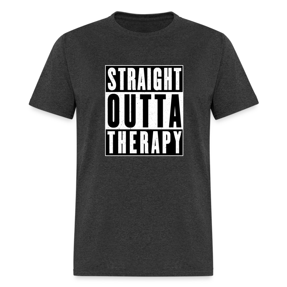 STRAIGHT OUTTA THERAPY TEE - heather black