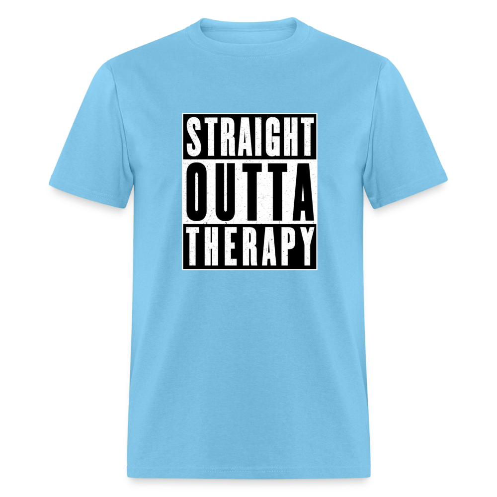 STRAIGHT OUTTA THERAPY TEE - aquatic blue