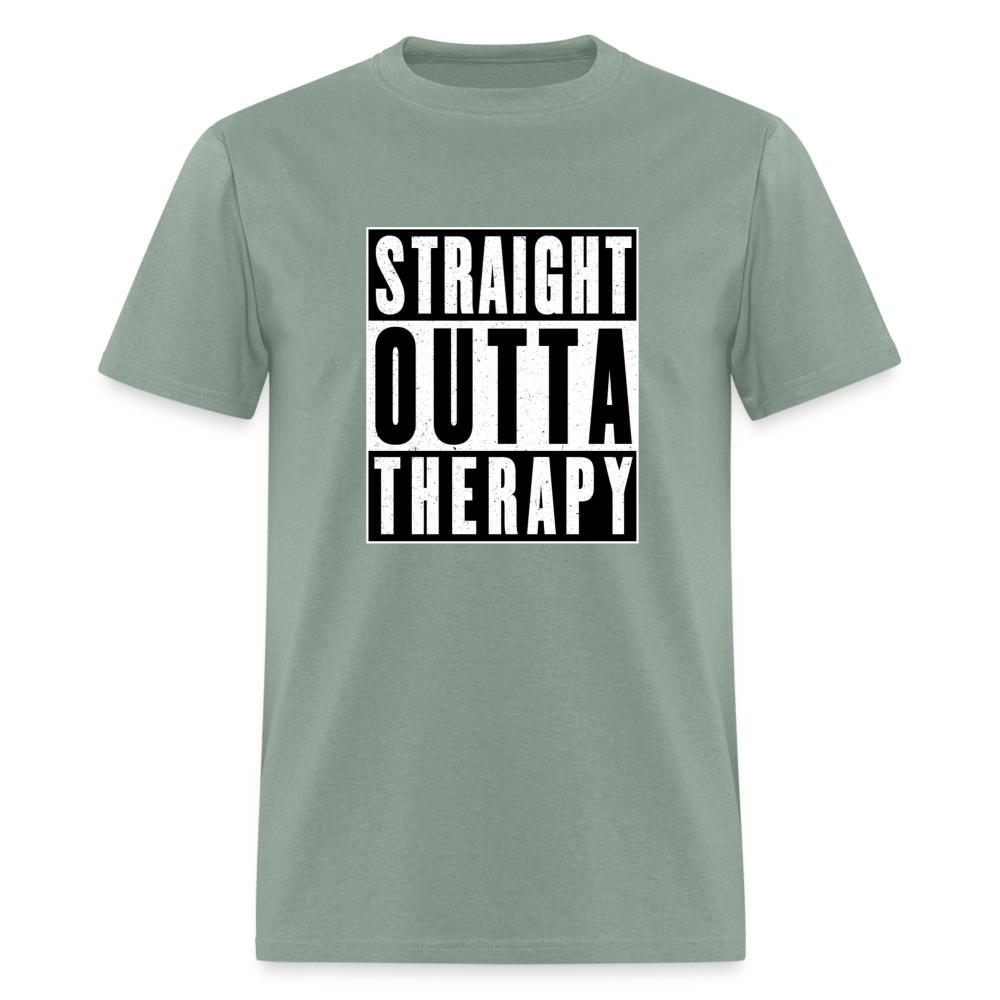 STRAIGHT OUTTA THERAPY TEE - sage