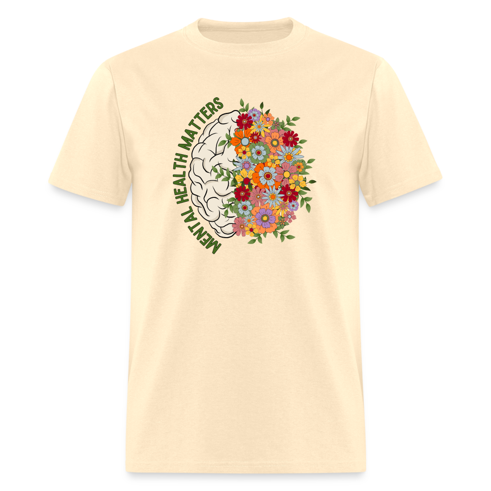 MENTAL HEALTH FLOWERS TEE - natural