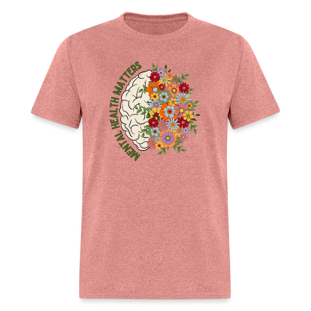 MENTAL HEALTH FLOWERS TEE - heather mauve