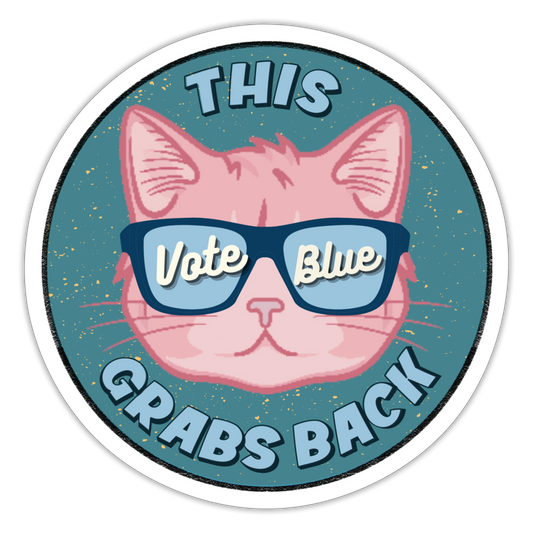 GRABS BACK STICKER - white matte