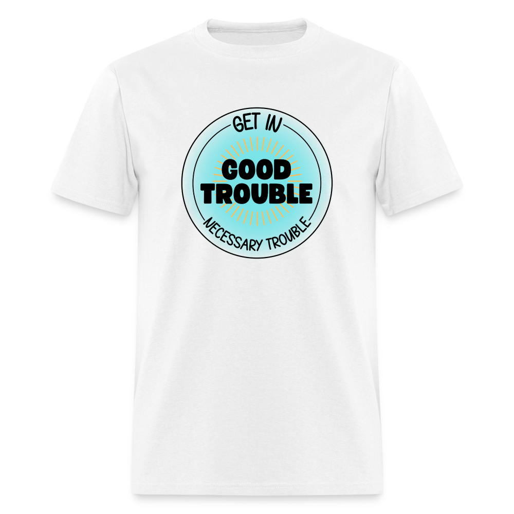 GOOD TROUBLE TEE - white