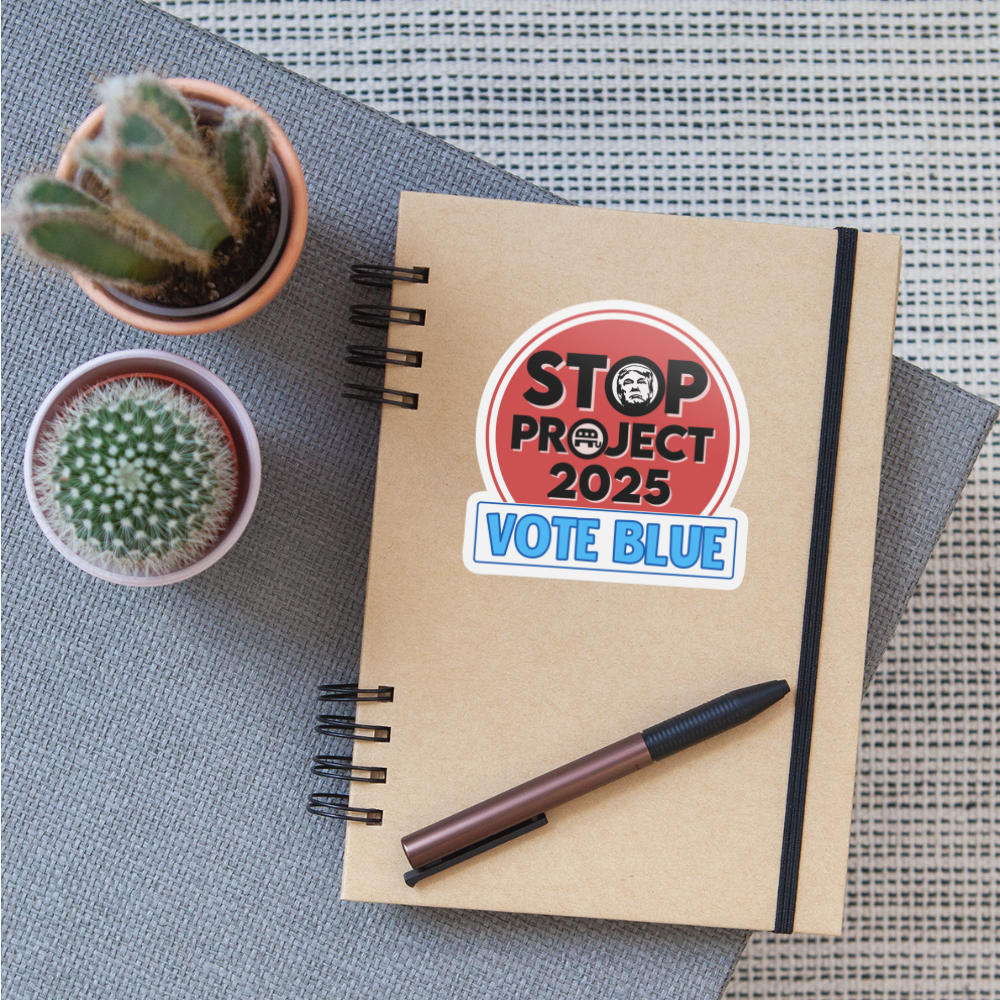 STOP PROJECT 2025 STICKER - white matte